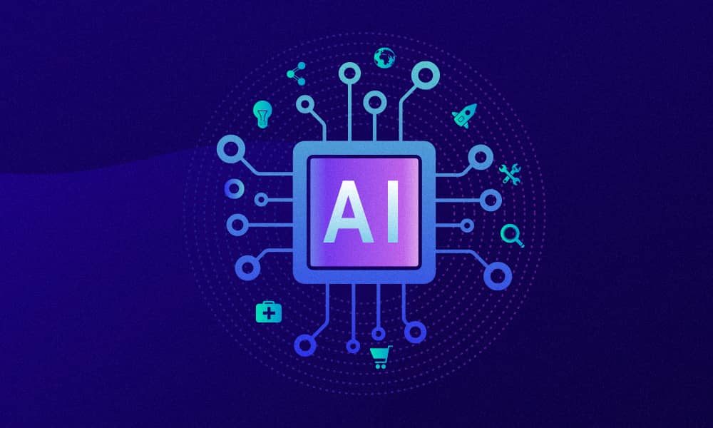 Logo de inteligencia artificial dentro de un chip