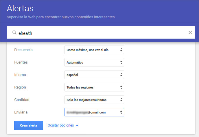 Monitorización con Google Alerts